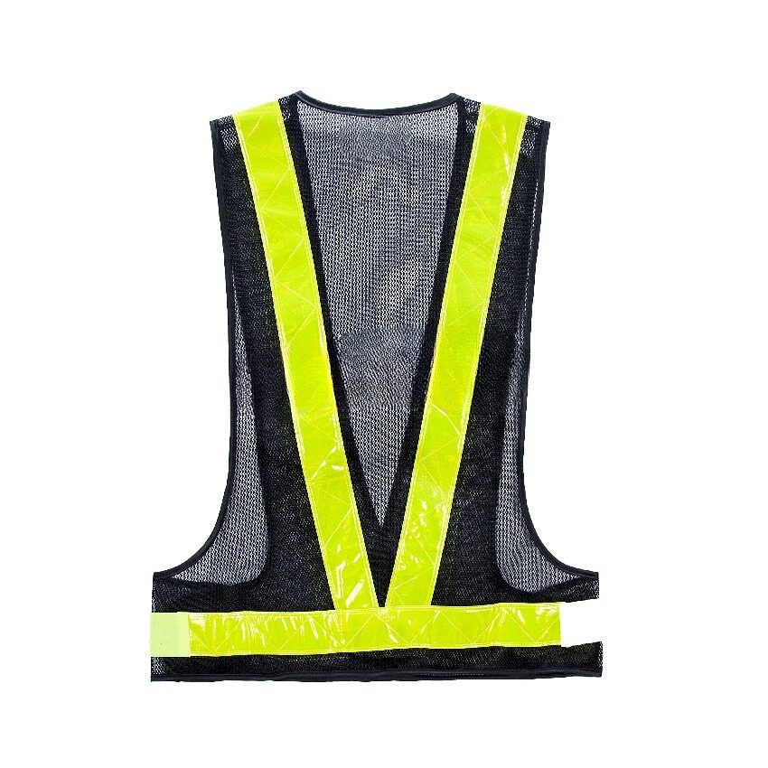 Safety Vest V-netting Black C/w Yellow Reflector - Image 2