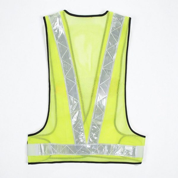 Safety Vest V-netting Lime Green C/w White Reflector - Image 2