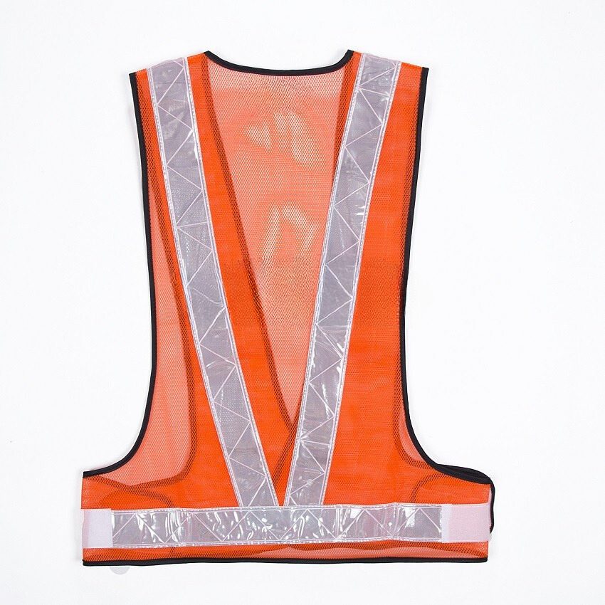 Safety Vest V-netting Orange C/w White Reflector - Image 2