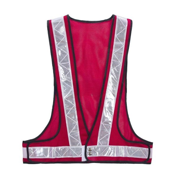Safety Vest V-netting Red C/w White Reflector