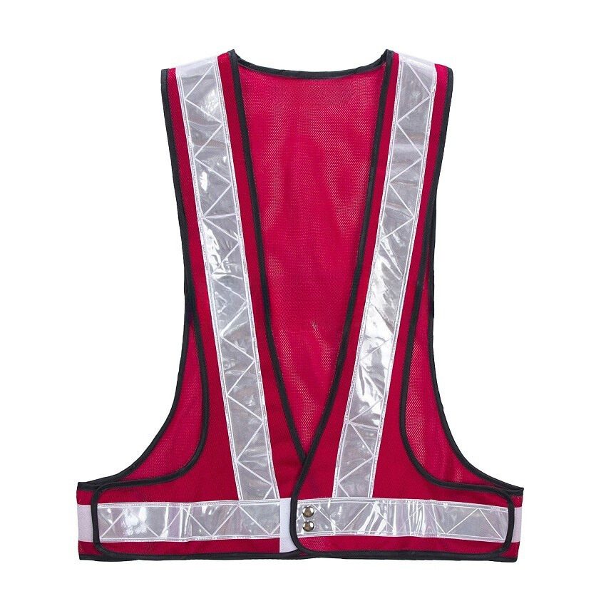 Safety Vest V-netting Red C/w White Reflector