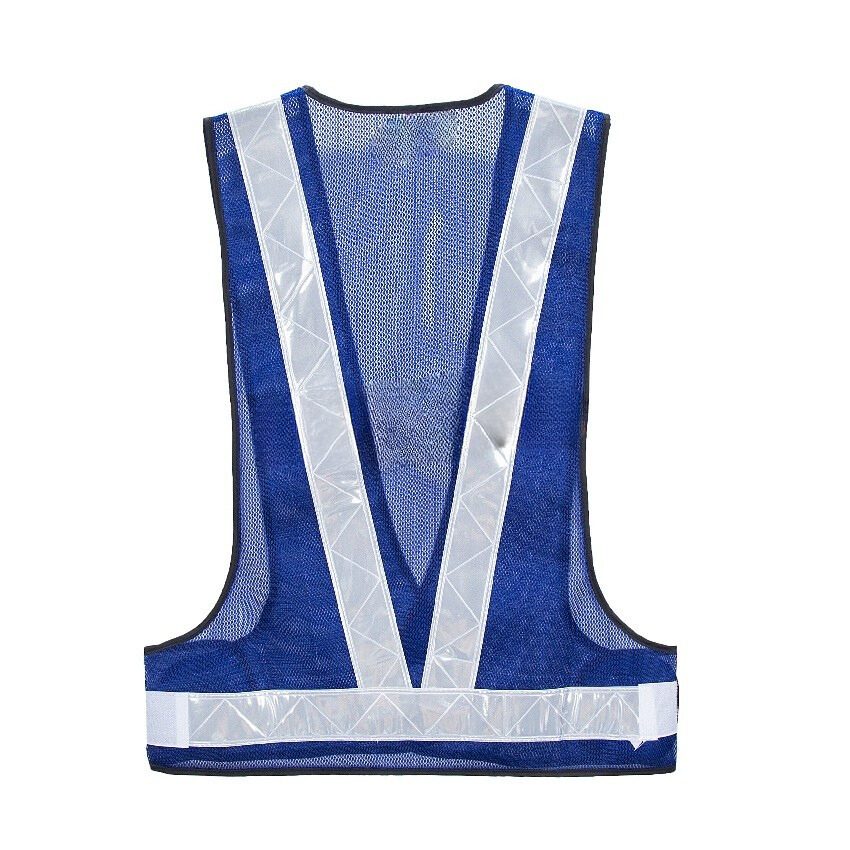Safety Vest V-netting Royal Blue C/w White Reflector - Image 2