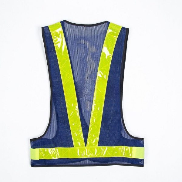 Safety Vest V-netting Royal Blue C/w Yellow Reflector - Image 2