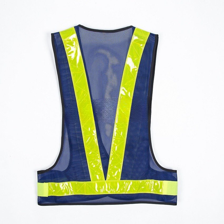 Safety Vest V-netting Royal Blue C/w Yellow Reflector - Image 2